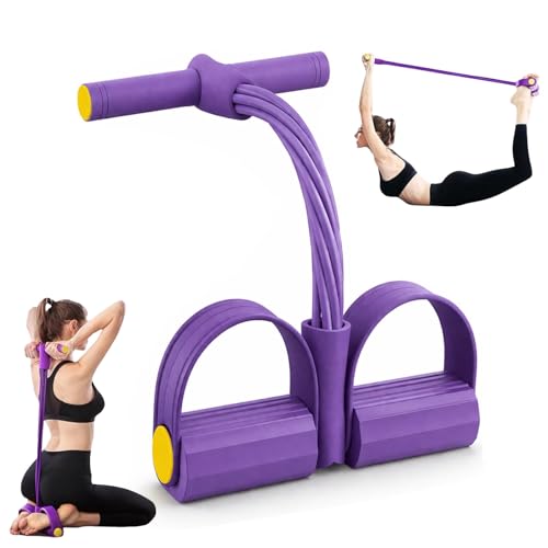 Upgraded Pedal Resistance Band with Handle, Tube Pedal Resistance Device with Thickened 6 Tension Ropes, Soft Durable Fashion Puller Exercise for Abdomen, Waist, Arm, Leg, Core/ABS