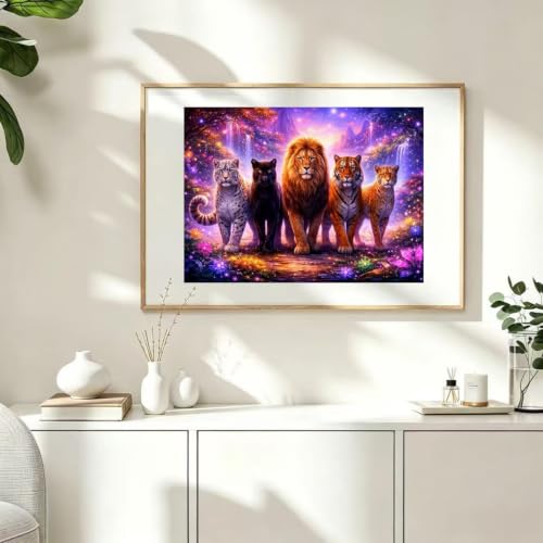 Lion 5D Diamond Art Painting Kits for Adults,Beginner Painting 16 x 12 inch | 5D Diamond Art,DIY Round Full Drill, Art Craft for Home Wall Decor - color: SH172