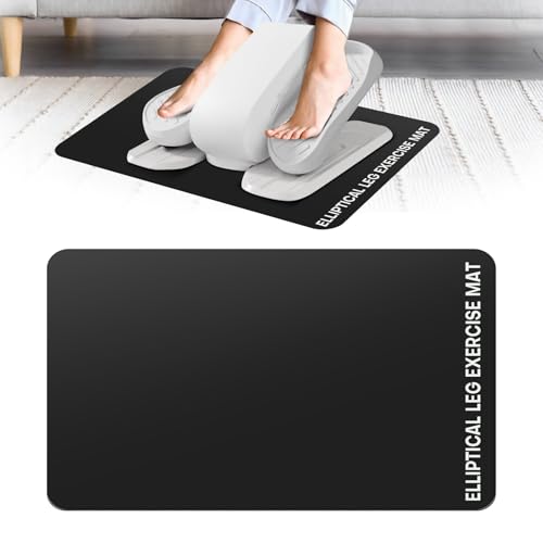 Under Desk Elliptical Mat - Non-Slip Exercise Equipment for Peloton Bike, Small Exercise Mat for Desk Workout Equipment - color: Black 1 Pc
