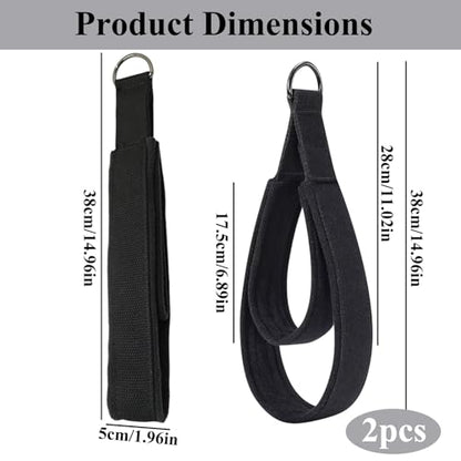 2PCS Pilates Straps Soft Padded Handles,Pilates Double Loop D-Ring Straps