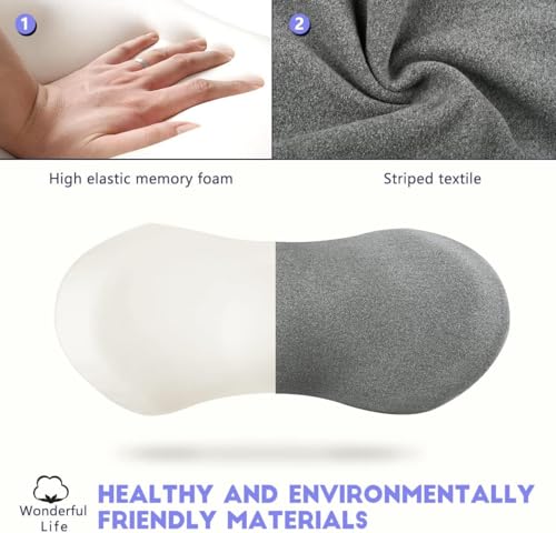 kasney Lumbar Support Pillow for Office Chair, Dark Gray | Back Pillow for Low Back Pain Relief, Ergonomic Streamline Car Seat, Office Chair, Recliner and Bed - color: Dark Gray