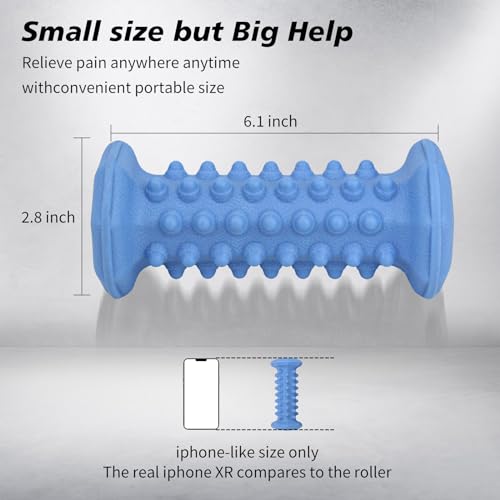Blue Foot Massager Roller for Plantar Fasciitis, Arch Heel Pain Relief | Deep tissue massage for feet, calf, arch and heel pain. for plantar fasciitis relief, home, office and travel use - color: Blue