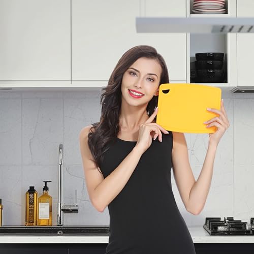 Liflicon Extra Large Thick Silicone Cutting Boards for Kitchen 14.6'' x 10.43'' Flexible Cutting Chopping Boards/Mats Non-slip Deep Drip Juice Groove, Dishwasher Safe-Blue - color: Blue, size: 14.6"L x 10.4"W