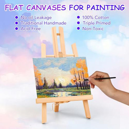 FUMILE Canvas Boards for Painting 5x7 Inch, 84 Pack Small Canvases Value Pack, Primed Acid-Free Blank Canvas Panels for Beginners & Artist, Painting Canvas for Classroom and Painting Parties., White - size: 5x7in