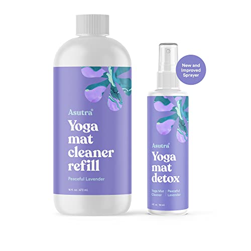 ASUTRA Yoga Mat Cleaner Spray Refill (Peaceful Lavender), 16 fl oz (16oz)