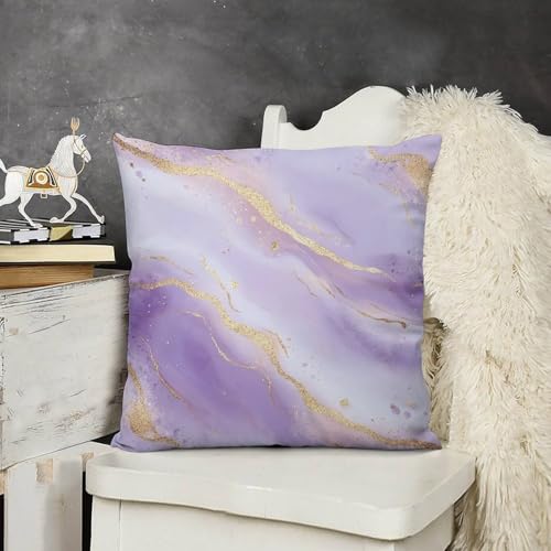 Purple Marble Decorative Throw Pillow Covers 18x18 Inch - color: Purple Marble