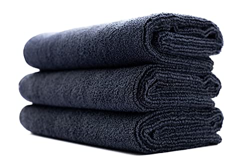 The Rag Company - Sport & Workout Towel - Gym, Exercise, Fitness, Spa, Ultra Soft, Super Absorbent, Fast Drying Premium Microfiber, 320gsm, 16in x 27in, Midnight (3-Pack) - color: Midnight
