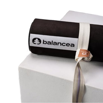 Yoga Mat With Strap 5mm Non Slip Suede & TPE - Eco-Friendly Fitness & Exercise Mat for Home Gym, Pilates, Hot Yoga, and Meditation - Lightweight Durable 72 x 24 inch Workout Mat for Women, Men - color: Black