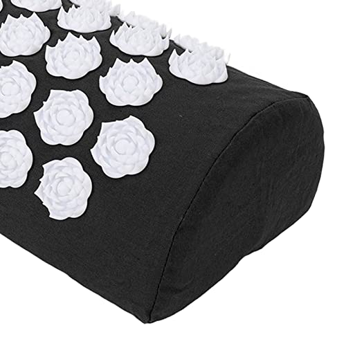 Acupressure Pillow for Neck, Acupressure Massage Pillow, Floral Stimulation Design ABS and Cotton Material Great Yoga Meditation(Black)