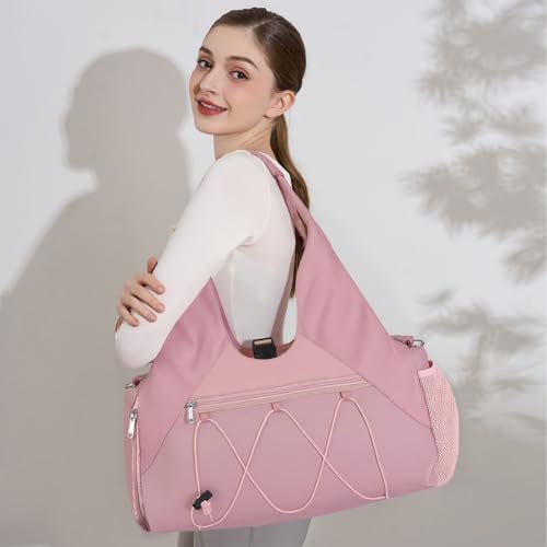Forestfish Gym Bag For Women With Yoga Mat Holder, Pink - color: Pink