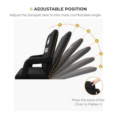 Stadium Seat with Back and Cushion: Regular 23” bleacher Chairs, Stadium Chairs on Hard Benches. Recommended for Extra Space Comfort, a Premium Chair for Bleachers