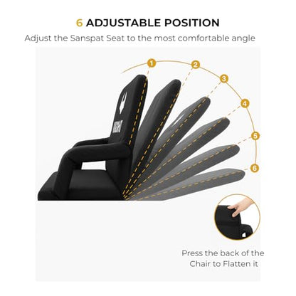 Stadium Seat with Back and Cushion: Regular 23” bleacher Chairs, Stadium Chairs on Hard Benches. Recommended for Extra Space Comfort, a Premium Chair for Bleachers