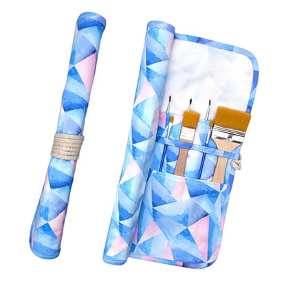Funny live Paint Brush Holder Art Supplies, Artist Brush Holder & Storage Organizer Roll-Up Case Bag, Protect Acrylic Oil Watercolor Paintbrushes (Rhombic 20 Slot Pockets) - color: Rhombic 20 Slot Pockets