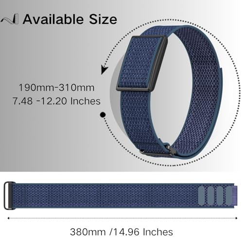 Bicep Bands Compatible for Polar Loop (2025) / Visible Armband 2.0 Straps - color: Blue/Black Buckle