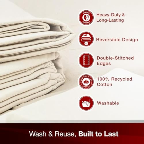Quick Drop 8 Oz Canvas Safety Drop Cloth, 3.5' x 4', (Pack Of 12) - color: 12 Pack, size: 3.5X4