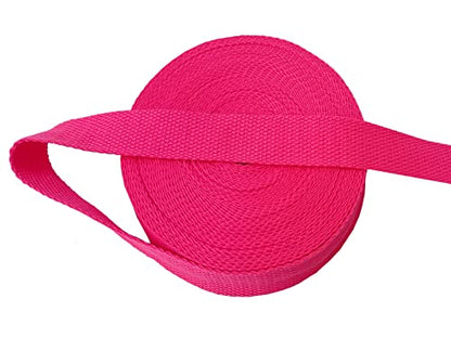 1 Inch Cotton Webbing 10 Yards Cotton Strap for Tote Canvas Bags Crafts Sewing (2075 Hot Pink) - color: 2075 Hot Pink