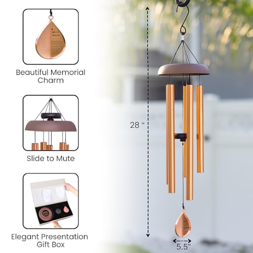 28” Wind Chime with Gift Box – Whispering Hearts Collection – Rose Gold