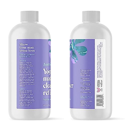 ASUTRA Yoga Mat Cleaner Spray Refill (Peaceful Lavender), 16 fl oz (16oz)
