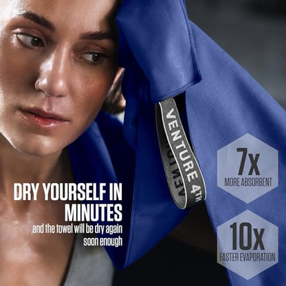 VENTURE 4TH Quick Dry Microfiber Towel for Camping & Gym - Navy Blue XL - color: Navy Blue, size: 72.00" x 31.50"