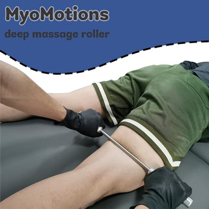 Stainless Steel Muscle Roller Stick for Legs with Silicone Grip and Ball Bearing Foot Roller for Athletes - Massage Roller Stick
