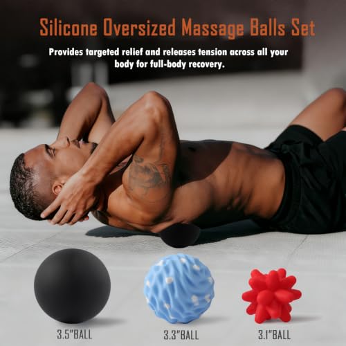 Silicone Massage Lacrosse Balls for Myofascial Release | Massage Deep Tissue for Trigger Point Therapy, Relieve Plantar Fasciitis, Muscle Soreness - style: Silicone Full-body Recovery Set