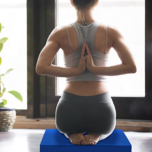 Deekin 2 Pcs Foam Balance Pad Non Slip Stability Trainer Rectangle Board Exercise Pad Cushion for Women Men Dancing Balance Training Workouts Yoga Physical Therapy, Black and Dark Blue