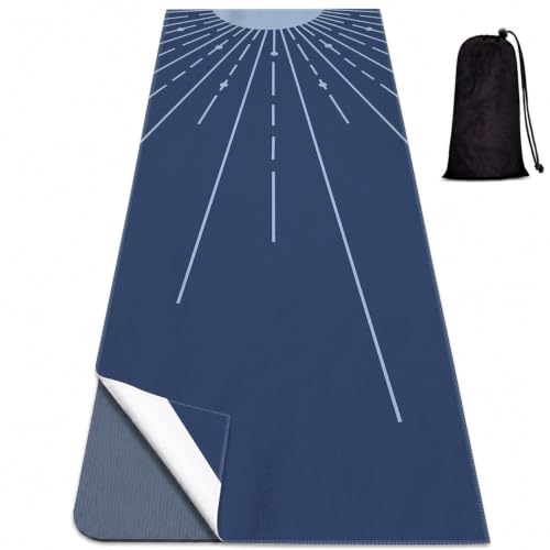 Yoga Mat Towel, Hot Yoga Non Slip with 4 Corner Pockets, 70 x 26 in | Soft Absorbent Microfiber With Four Corner Pockets, Fits Over Yoga Mats For Hot Yoga, Pilates, Gym, And Travel - color: Boho Sun-02, size: Small