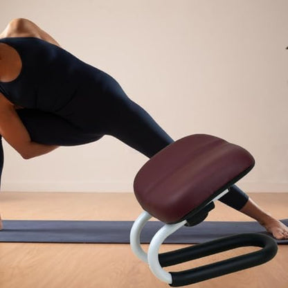 Meditation Bench, Adjustable Height Kneeling Stool with Thick Cushion, Deep Red Seiza Chair for Yoga Zen Prayer Practice - color: Deep Red