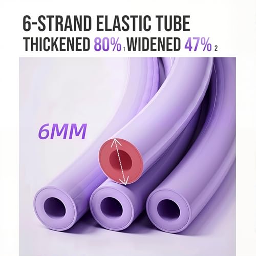 Pedal Resistance Bands with Handles, Upgrade Multi Function Pedal Training Band, 6-Tubes Natural Rubber Foot Pedal Resistance, Fitness Bands for Full Body, Abdomen, Waist, Arm, Leg - color: 퍼플.