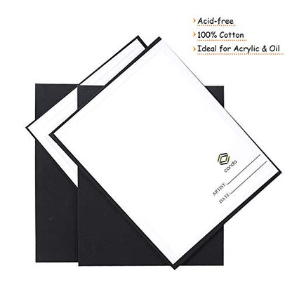 CONDA Black Canvases for Painting 9x12 inch, Pack of 14, 100% Cotton Acid-Free, 8 oz Gesso-Primed, Canvas Panels, Art Boards for Oil & Acrylic Painting - size: 9"x12"