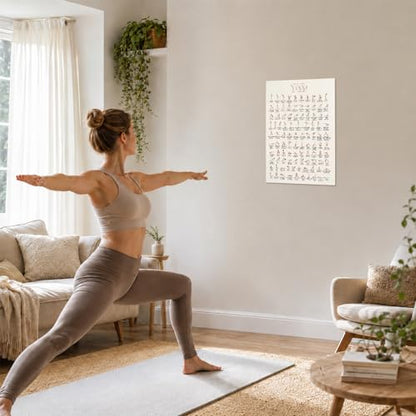 QrmArt 100 Yoga Poses Poster Yoge Printable Movement Guide Wall Art Balance Flexibility Training Chart Posters Pose Reference for Home Gym Studio Meditation Room 12x16 Inch Unframed - color: 100 yoga Diagram, size: 12"L x 16"W