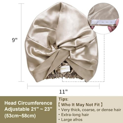 ZIMASILK 22 Momme 100% Mulberry Silk Bonnet for Sleeping Women, Taupe - color: Taupe - New