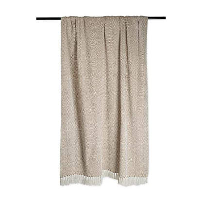 DII Herringbone Striped Collection Cotton Throw Blanket, 50x60, Gray - color: Gray, size: 50x60"