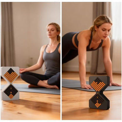 Digital Hourglass Timer | 1-30 Min, Gravity Flip, Visual Timer, USB-C - color: Black and White