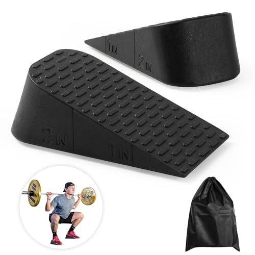 Squat Wedge Elevated Squats Block: Portable Knees Over Toes Ergonomic Equipment Calf Raise Exercise Platform for Full Range of Motion Improve Strength Stability and Mobility