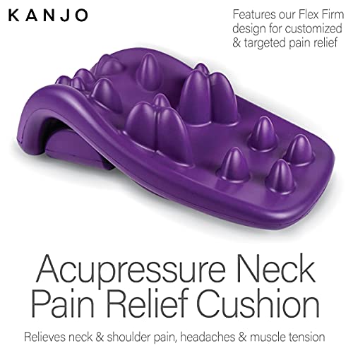Kanjo Flex Firm Neck Cushion for Cervical Traction, Neck and Shoulder Relaxer, Neck Cervical Pillow with Acupressure Points for Pain Relief and Cervical Spine Alignment, Adjustable Firmness - style: Flex Firm Neck Cushion