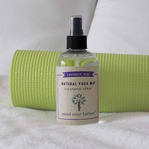 Mind Over Lather Yoga Mat Cleaner & Cleaning Spray 8oz 100% Natural Essential Oils | Lavender Mint | Cleans, Deodorizes & Restores All Mats | Non-Toxic