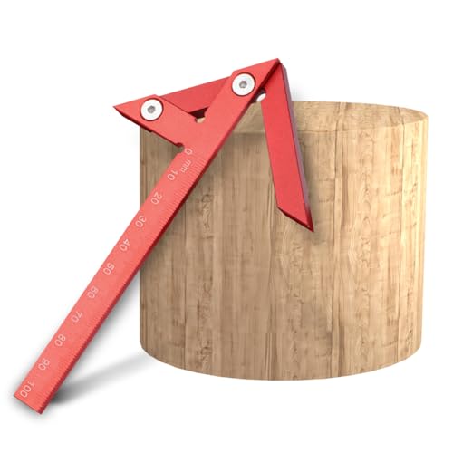 Aluminum Alloy Center Positioning Ruler, 45/90 Degree & Right Angle & Centerline Positioning, Red High-Precision Metric Measuring Multi-Function Arrow Ruler,043R - color: Red(Metric)