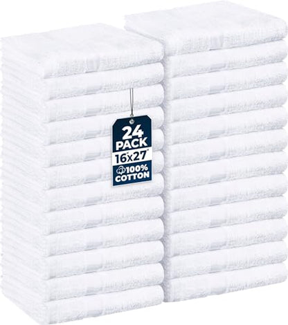 Utopia Towels Salon Towels, Pack of 24, 16x27 in, 100% Cotton, White - color: White, size: 24 Pack