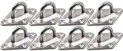 Heavy Duty Hammock Kits & Ceiling Hook Diamond Pad Eye Plates, 304 Stainless Steel & Black Zinc Galvanized Steel Corrosion Resistant, 2, 4 & 8 Packs - color: 8-Pack-Zinc-M6