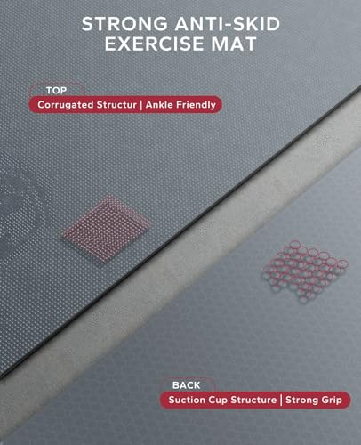 HAPBEAR Large Exercise Mat-6'x4'/7'x5'/6'x8'/6'x9'/6'x10'/6'x12'x 1/3"(8mm) - color: Grey-High Density 7'×5'×⅓"
