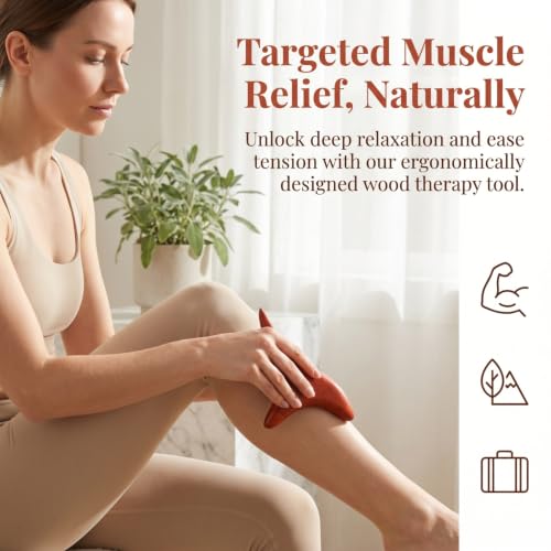 Wooden Massage Stick 2Pcs Set Trigger Point Massage Tool for Muscle Roller Body Massager for Legs Arms Neck Back Relief