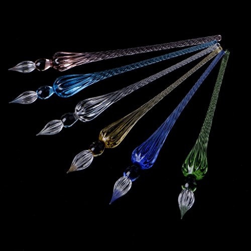 Peacock Blue Glass Dip Pen Vintage Glass Dip Dipping Pen Filling Ink Signature Calligraphy Fountain Pens Art Painting Writing Supplies, Drawing Media, Drawing and Art Supplies