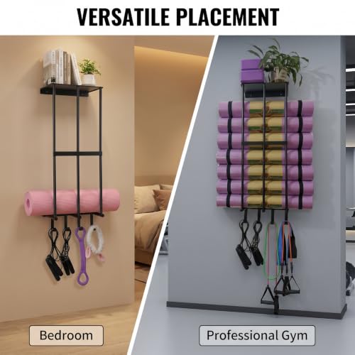 Yoga Mat Holder Wall Mount, Home Gym Storage Rack