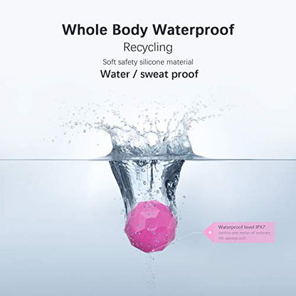 MEXITOP Electric Vibrating Massage Ball, 2-Speed Fitness Yoga Pilates Physical Therapy Massage Roller to Fight Sore Muscles,Washable Negative Ion Vibration Massages Ball for Muscle Recovery(Red) - color: Rose Red