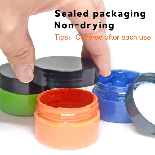 8 Chalk Paste for Stencils and 4 Chalk Ink Spatulas, Self-Adhesive Stencil Pigment Art Paste for Drawing on Wooden Boards and T-Shirts - color: 12 PCS Chalk paste starter set