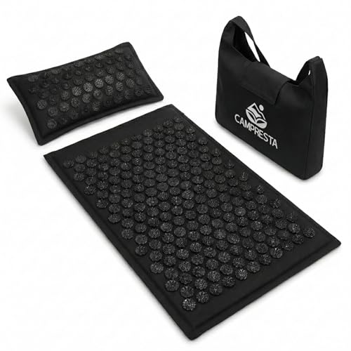 Acupressure Mat and Pillow Set, Mat with HIPS Spikes for Back/Neck Pain Relief, Sciatic, Headache, Stress and Muscle Relaxation