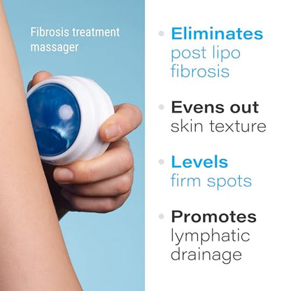 Bruizex Arnica Coconut Lymphatic Drainage Massage Oil 2oz & Fibro Roller Lymphatic Drainage Massage Roller Ball Bundle, for Fibrosis Treatment, Manual Lymph Drainage & Post Surgery Recovery