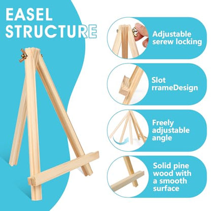 ESRICH 11.8in Wood Easels, Tabletop Painting Display Easels | Painting Party Easel, Kids Student Tabletop Easels for Painting, Portable Canvas Photo Picture Sign Holder（4 Pack ） - style: 11.8''-4PK