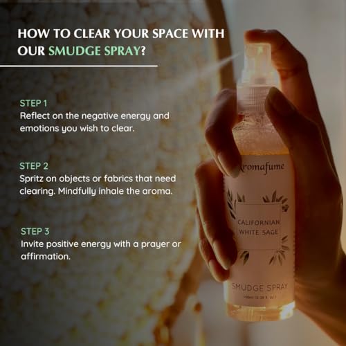White Sage Smudge Spray for Spiritual Cleansing, Aromafume - color: White Sage